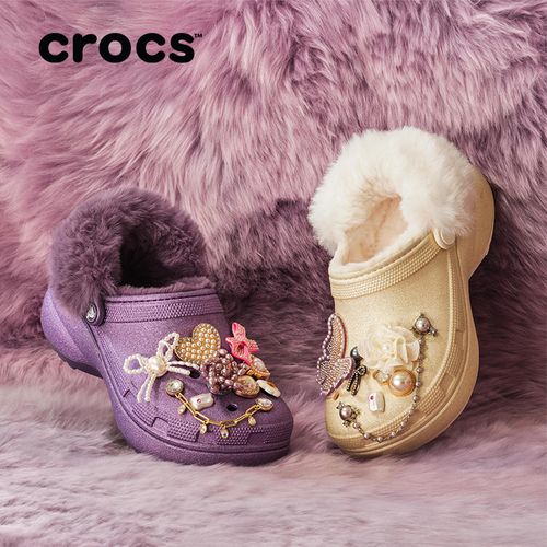 CROCS/卡骆驰【经典云朵闪耀-DIY鞋花】流光风暖绒洞洞鞋|211922主图