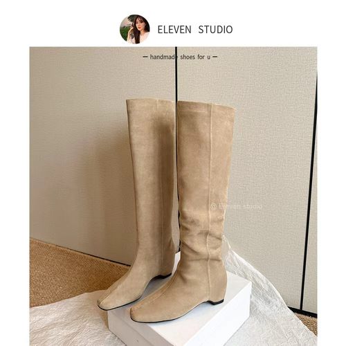 【王11】 5cm/直筒及膝/可堆堆/显瘦长靴秋冬上新法式复古百搭/绵延主图