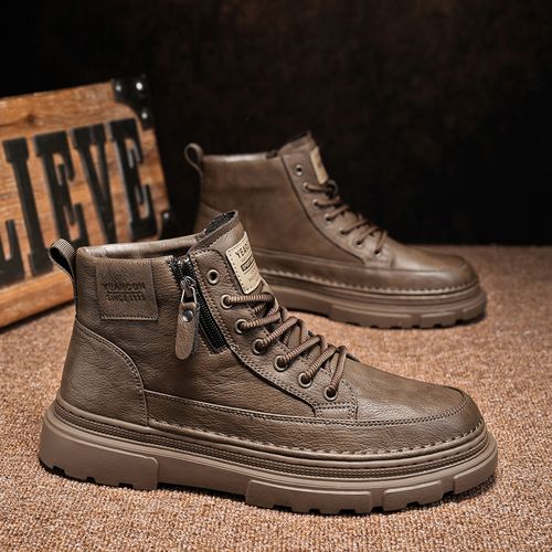 YEARCON/意尔康休闲鞋男士高帮鞋秋冬新款工装靴厚底百搭男鞋防滑主图