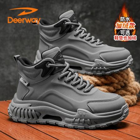 德尔惠马丁靴男秋冬季高帮休闲工装靴防水户外运动登山徒步沙漠靴