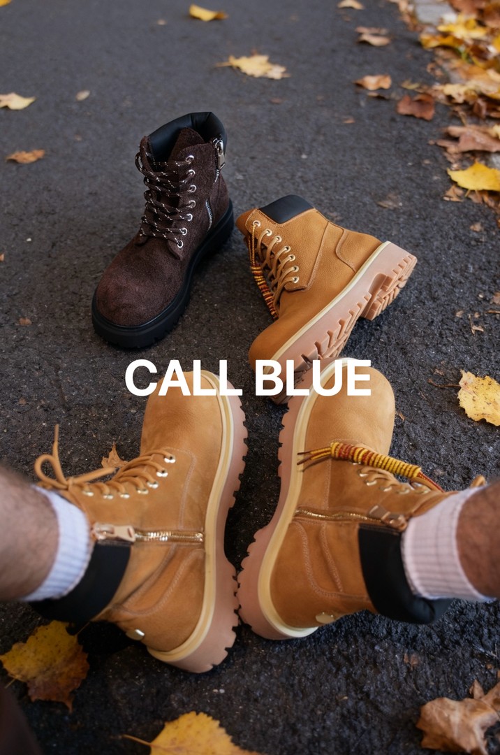 『秋冬系列』头层牛皮牛反绒秋冬大黄靴户外工装靴增高厚底马丁靴主图