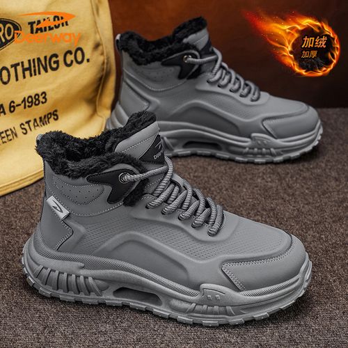马丁靴男冬季休闲加绒保暖高帮工装靴加厚户外运动登山棉靴主图