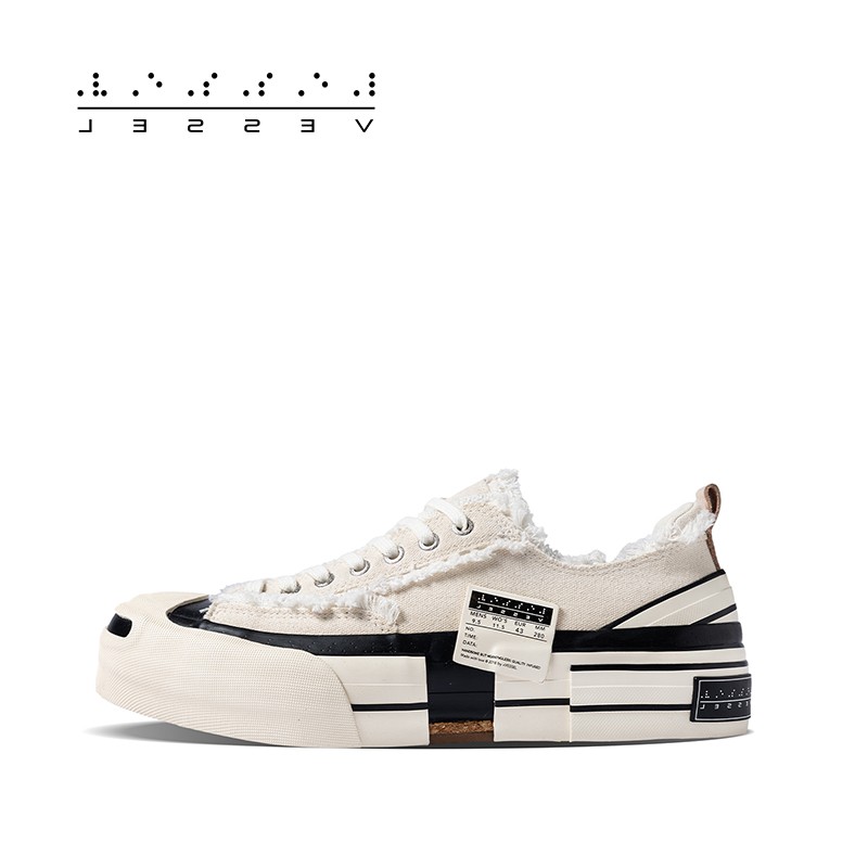 XVESSEL【新品发售】基础款开口笑 米白时尚休闲百搭经典低帮主图