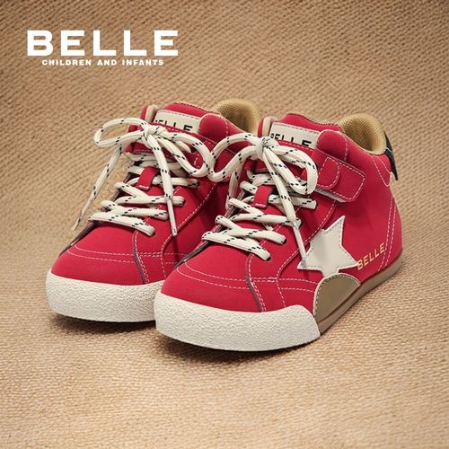 百丽儿童秋冬新款星星板鞋男女童高帮拳击鞋美拉德休闲鞋RK0479主图