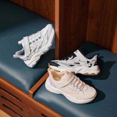 【马卡龙机能鞋】斯凯奇儿童鞋韩系老爹鞋魔术贴儿童运动鞋319070L