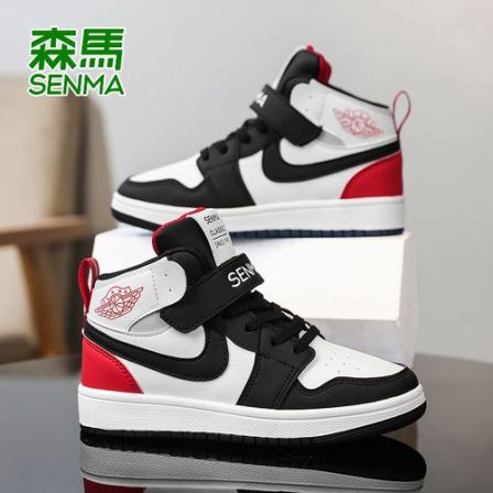 森马童鞋儿童运动鞋男童冬季帅气平板鞋软底高帮加绒加厚小孩棉鞋