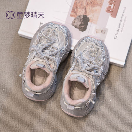 童梦晴天女童二棉鞋加绒运动鞋2025新款冬季儿童鞋子大童保暖冬鞋