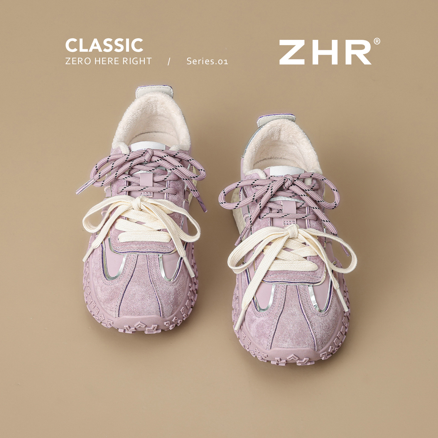 加绒德训鞋女2025冬新款复古保暖雪地靴厚底真皮阿甘鞋休闲棉鞋主图