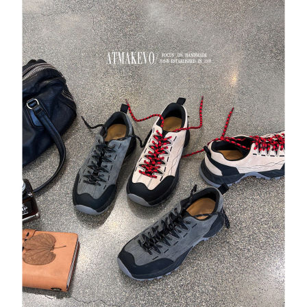 吕小布 | 足弓定制户外登山鞋 秋冬百搭拼色运动鞋女真皮休闲跑鞋