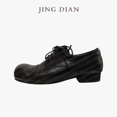 【JING DIAN】天天自留款黑色圆头牛皮皮鞋