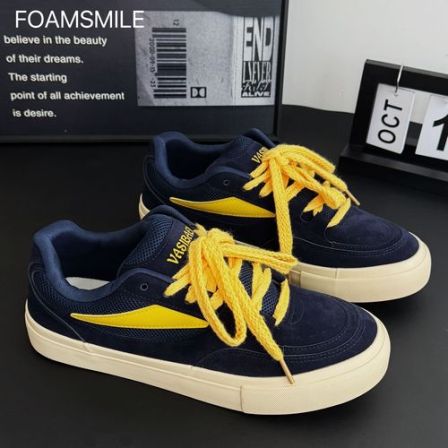 Foamsmile| 高街酷帅冬季加绒学院风运动休闲板鞋男士厚底开车鞋