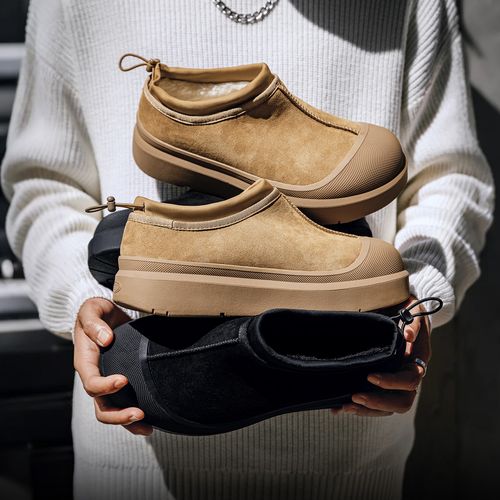 MRA低帮雪地靴男款2025新款冬季加绒加厚保暖棉鞋面包鞋厚底短靴主图