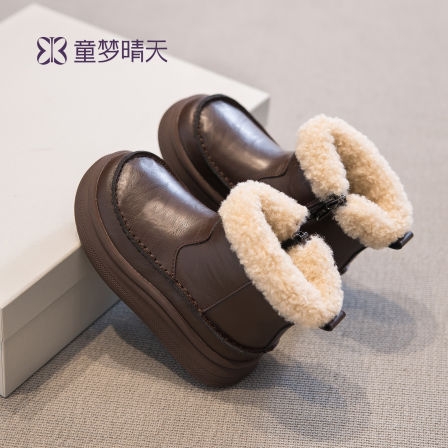 女童雪地靴冬季加绒靴子2025新款女宝宝雪地棉儿童马丁靴保暖冬鞋