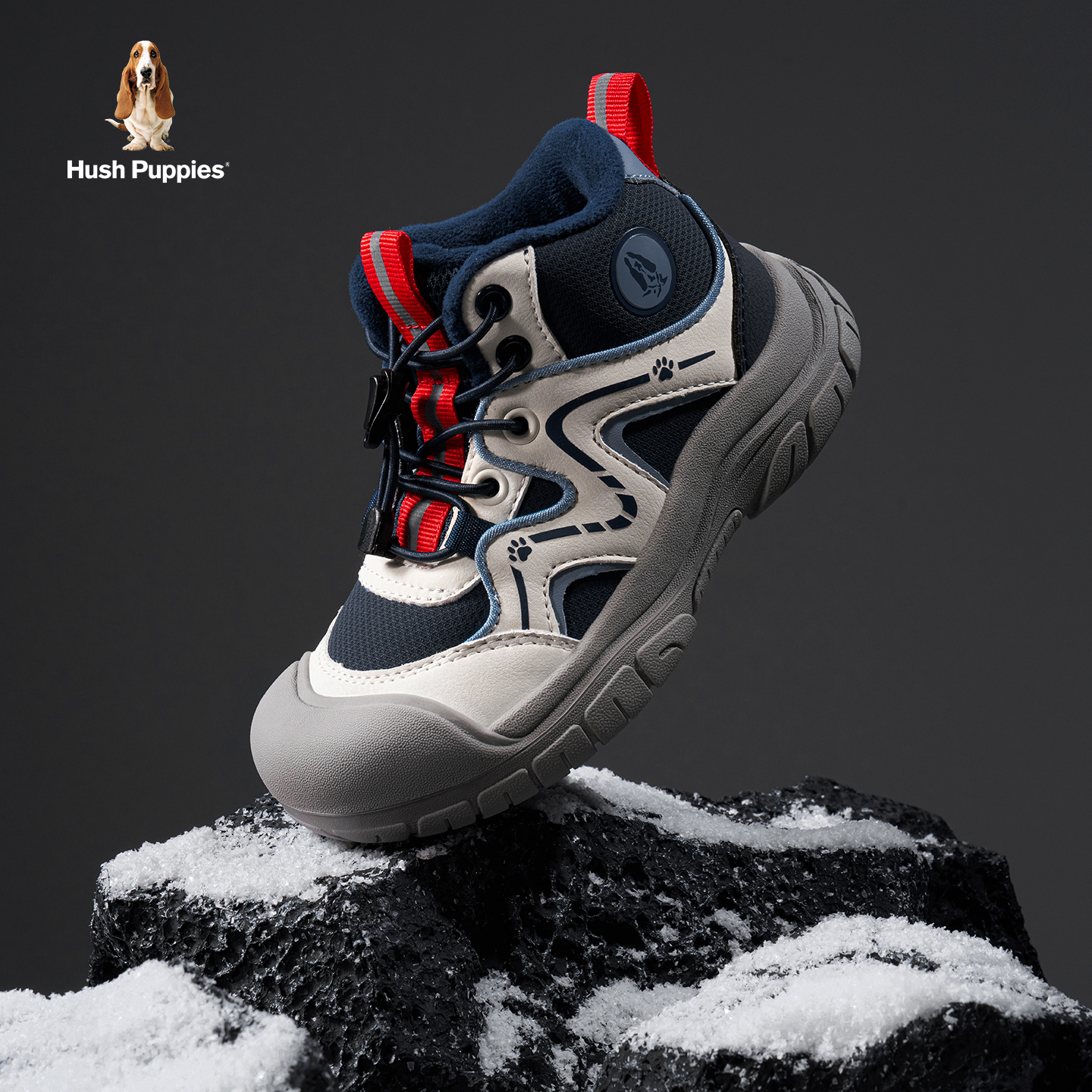 暇步士童鞋儿童棉鞋男童加绒保暖冬季新款软底青少年休闲毛毛鞋子主图