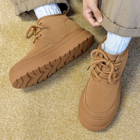 厚底防滑雪地靴男冬季加绒加厚轮胎底零下40°东北户外漠河大棉鞋