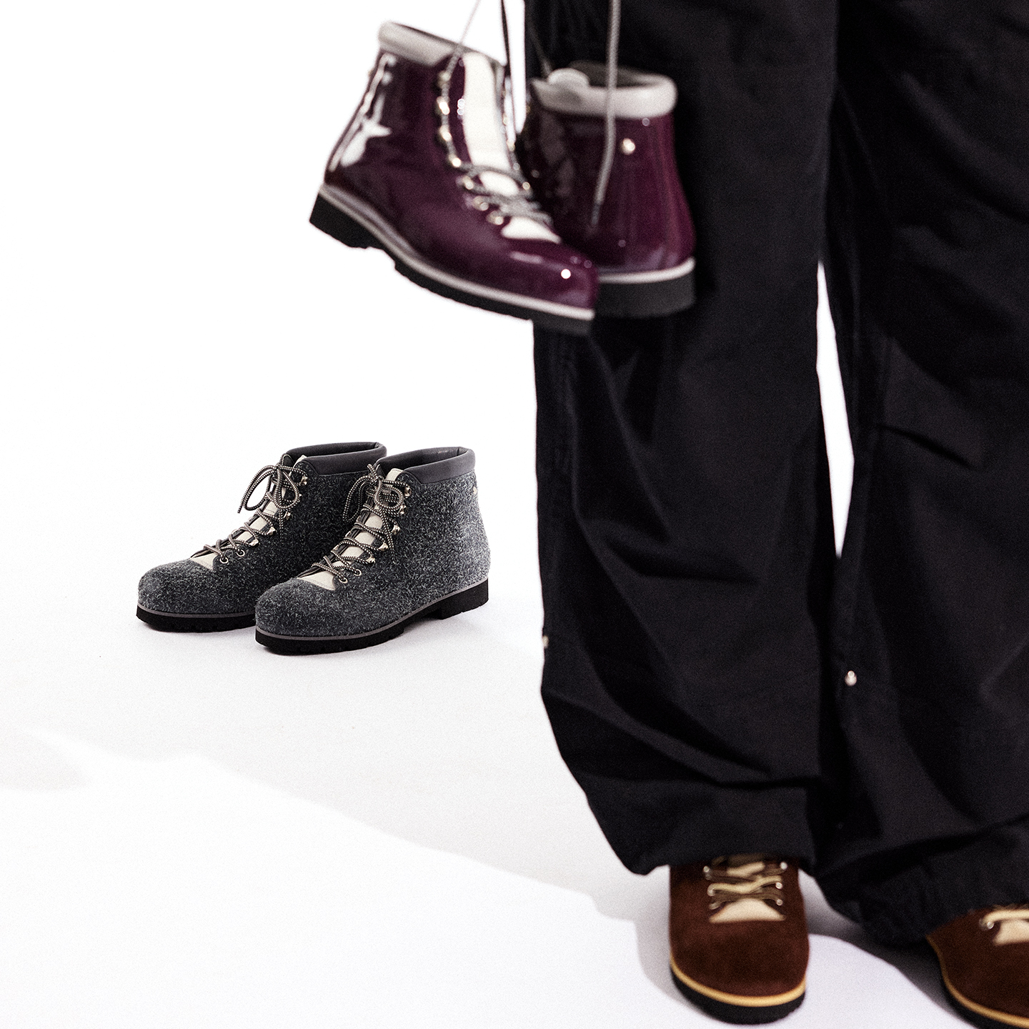 CRICLE CAGE环洞 翻毛皮牛皮复古高帮秋冬休闲靴子主图