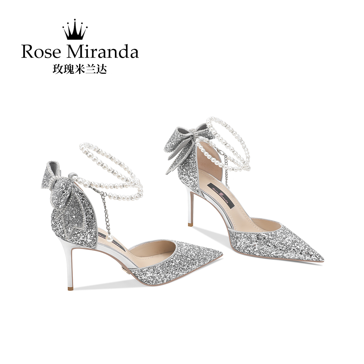 RoseMiranda玫瑰米兰达纪念高跟鞋18岁成人礼中空凉鞋宴会婚鞋主图