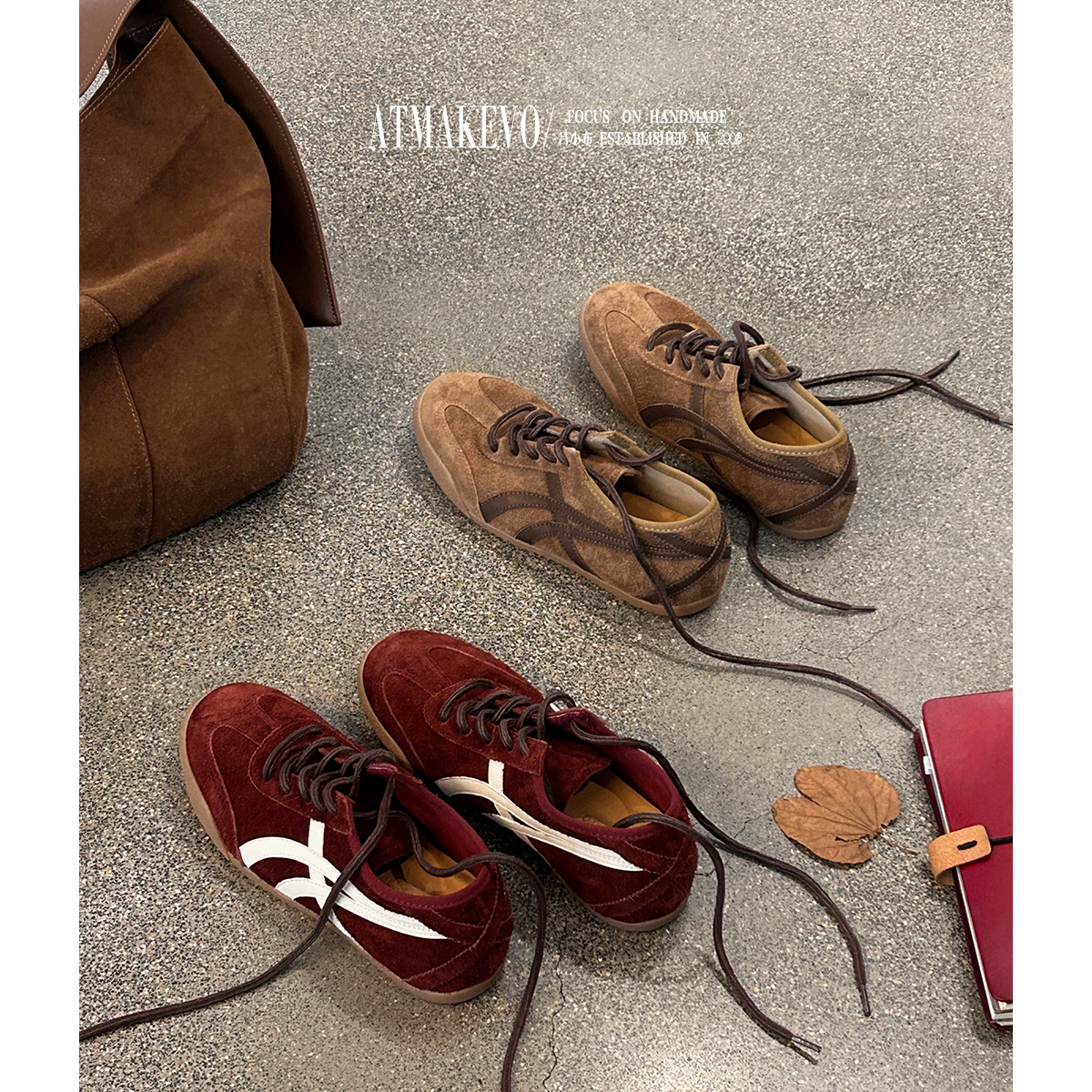 吕小布 | 秋冬新款德训鞋 御寒保暖真皮运动跑步阿甘鞋休闲板鞋女主图