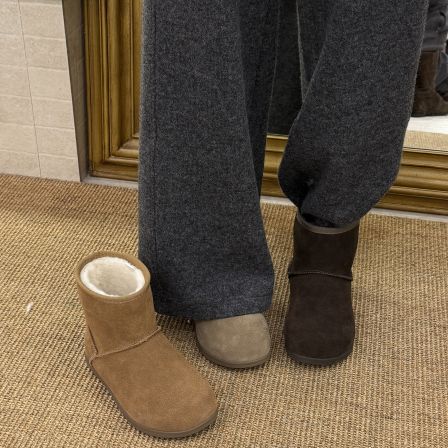 MFX 真皮牛皮加羊毛皮毛一体雪地靴女款冬季女鞋短靴子88-0055