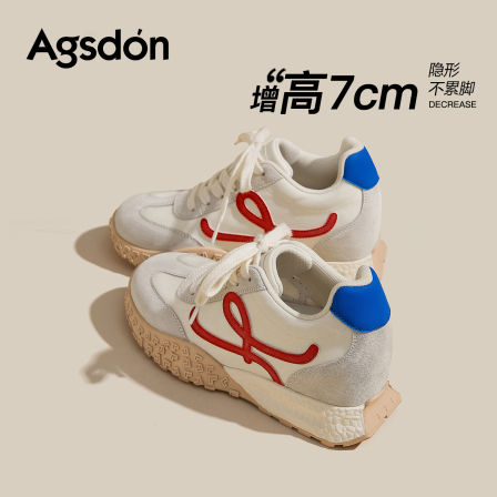 奥古狮登厚底德训鞋女2025秋冬新款小个子内增高女鞋休闲运动鞋子