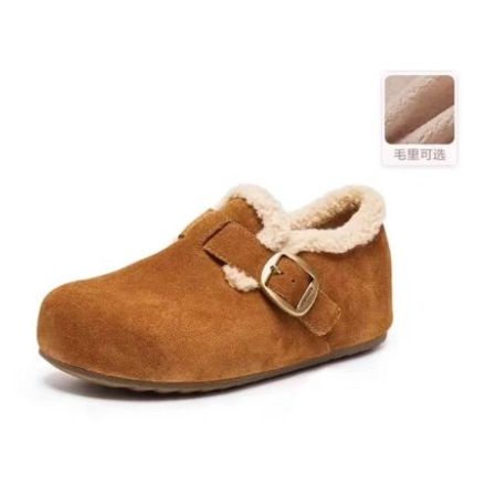 全麦吐司勃肯内增高毛毛棉鞋
