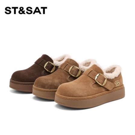 【臻选勃肯】星期六加绒厚底全包勃肯鞋2025冬季新款保暖棉鞋雪地靴