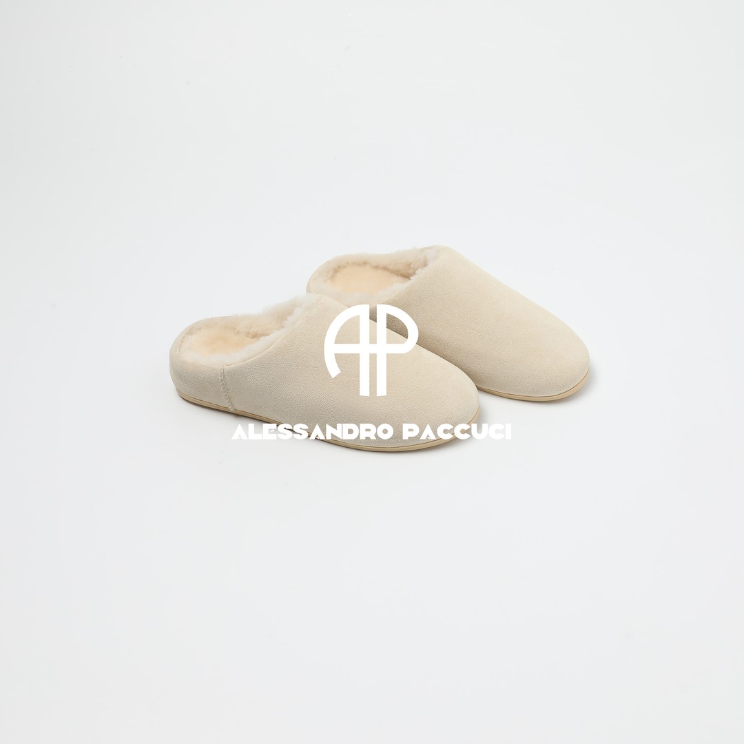 AP洛哥54125XT牛反绒+羊毛圆头多色时尚简约保暖雪地包头拖鞋主图