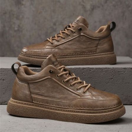 YEARCON/意尔康男鞋新款秋季皮面板鞋休闲透气英伦风E53504954