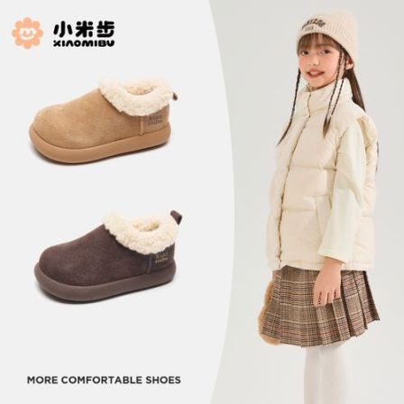 小米步大棉·【年糕】女童雪地靴冬季新款绒面大棉鞋加绒女童加绒
