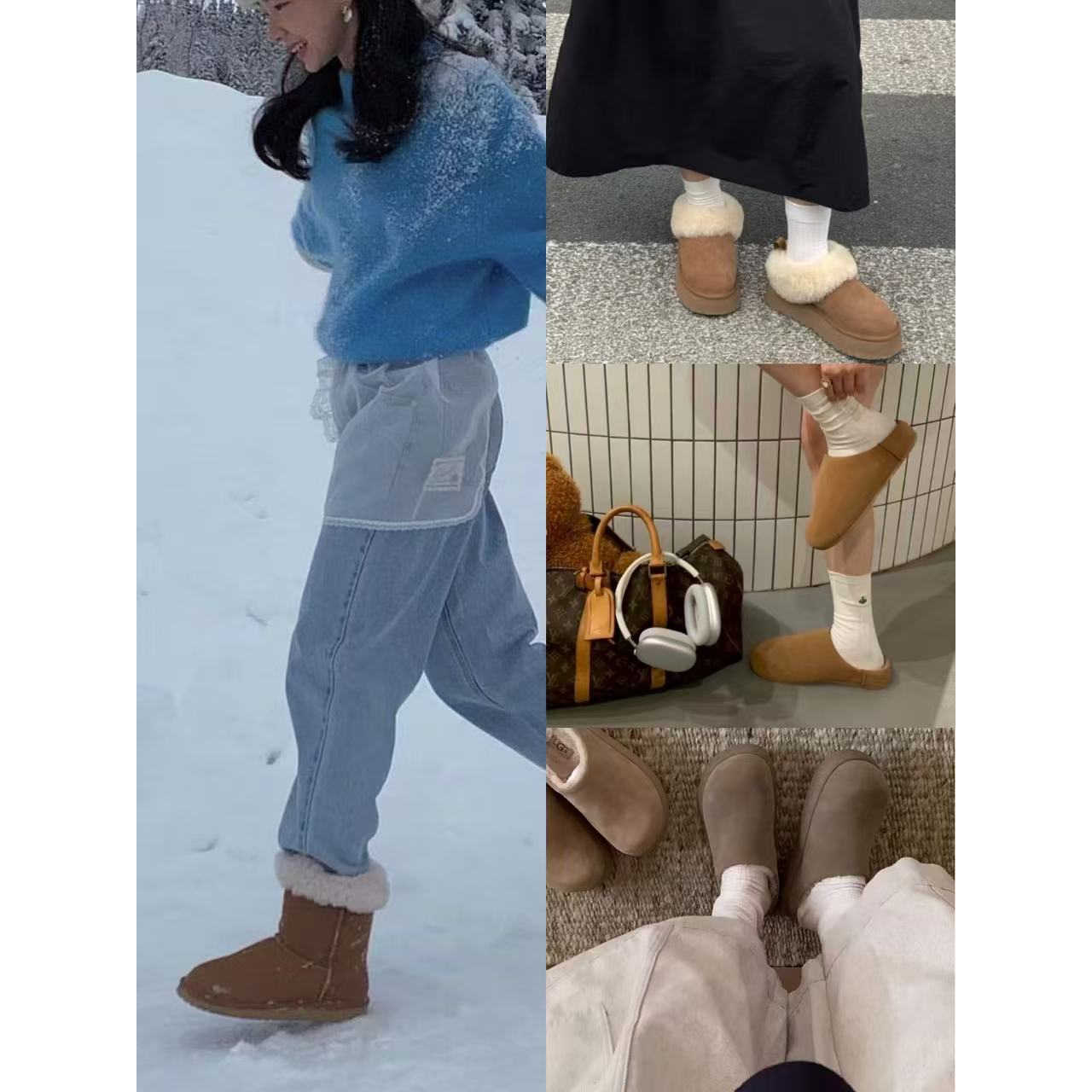 小粽子家韩代 东大门冬季保暖羊毛雪地靴251028101主图