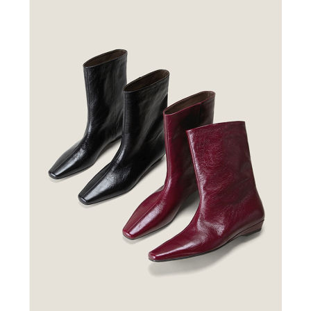 【鞋匠女王×可穿多年】复古坡跟短靴女春秋单靴真皮中跟宽筒靴子