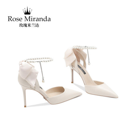玫瑰米兰达RoseMiranda纪念高跟鞋婚鞋法式气质中空凉鞋女