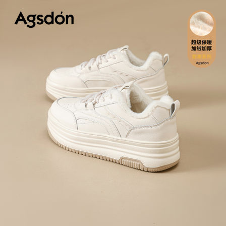 厚底加绒小白板鞋女2025新款秋冬季女鞋棉鞋子增高休闲鞋保暖百搭