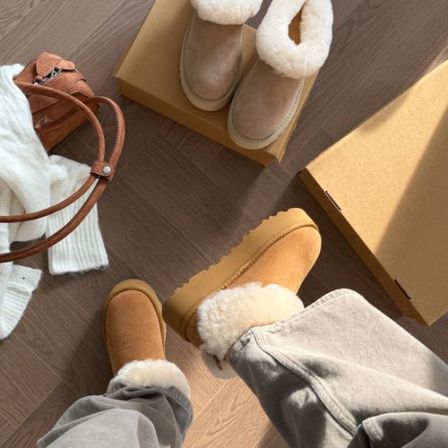 小发喵「质感绒面及踝蓬松雪地靴｜厚底重塑摩登步履」777