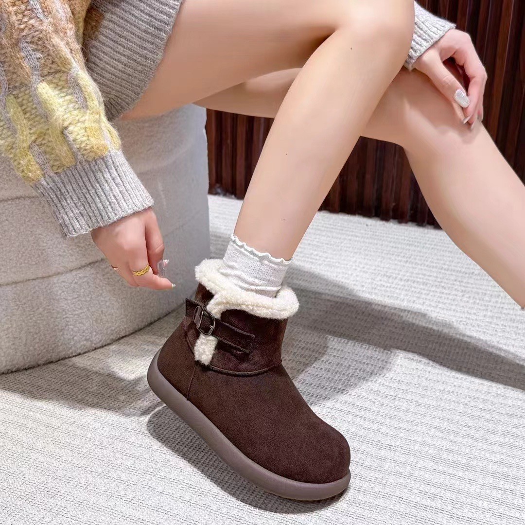 『小土豆』超百搭时尚保暖羔羔绒雪地靴 -F5803主图