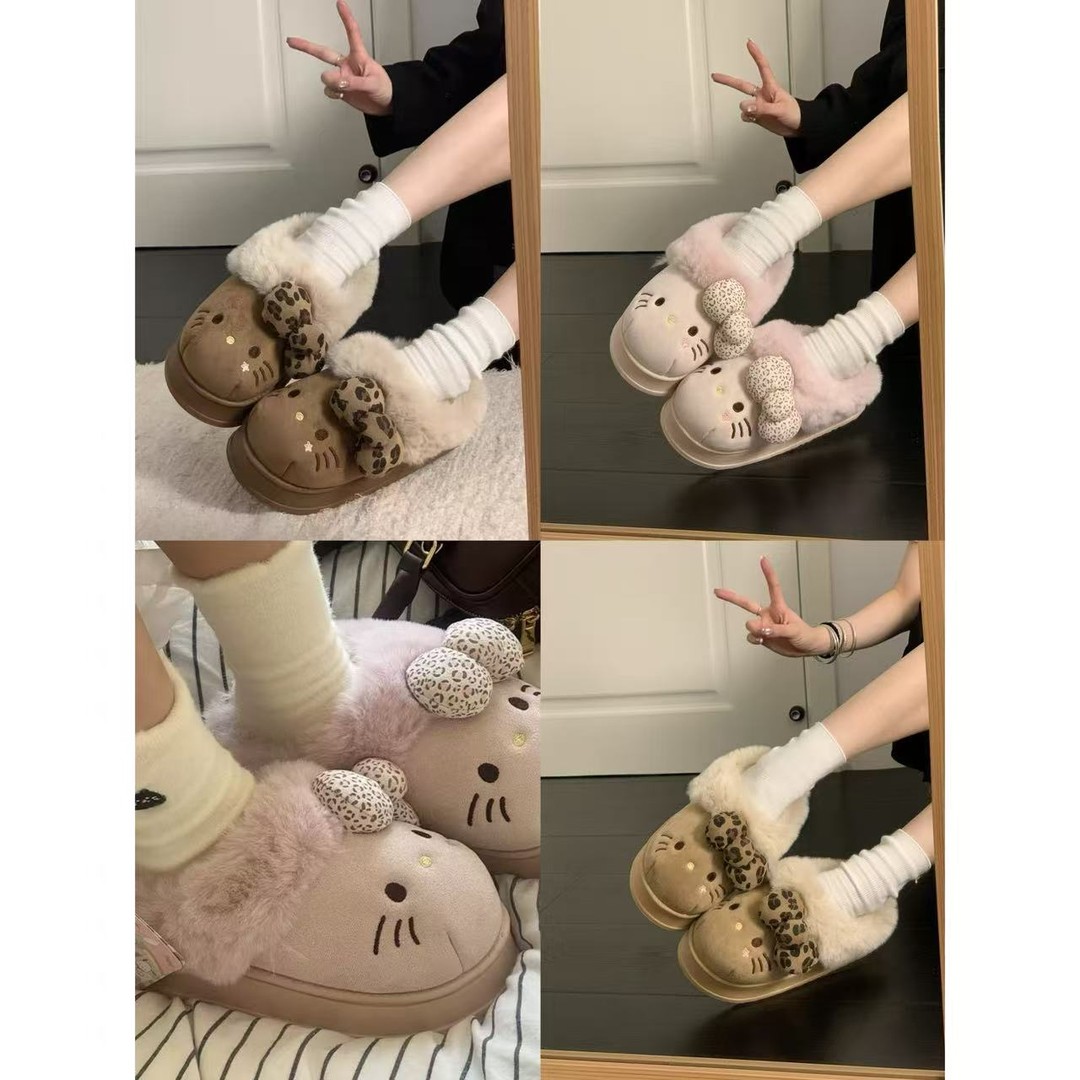 徐秋阳   三色kt毛毛拖  冬季新款百搭时尚休闲软糯KT拖鞋主图