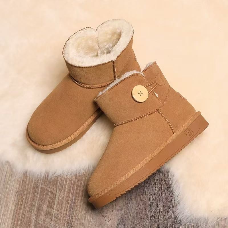 街头简约舒适女款平底保暖雪地靴L-3352主图