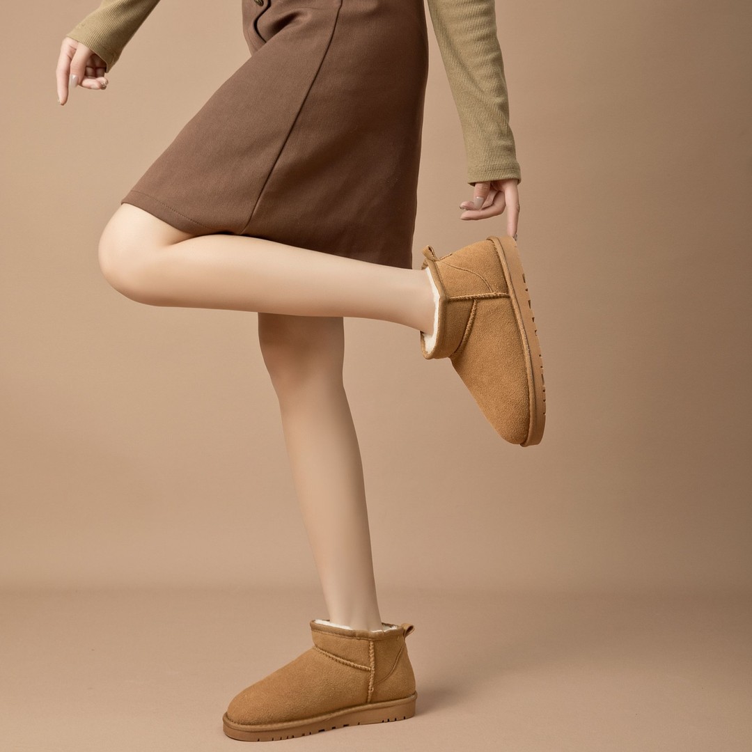 【交个朋友专属】XGXC油叽叽秋冬真皮雪地靴百搭加厚XG5853BP主图