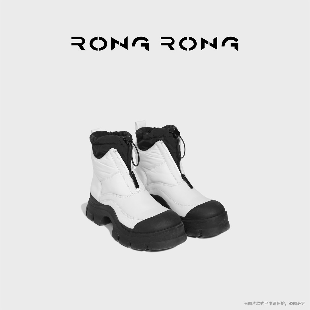 溶溶RONGRONG 真皮拼接撞色保暖加绒登山靴雪地靴686-2835主图