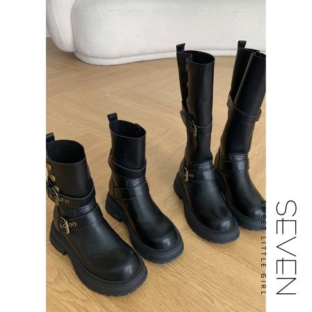 ⑦七七146小个子英伦风真皮马丁靴女款新款秋冬复古骑士靴小美说