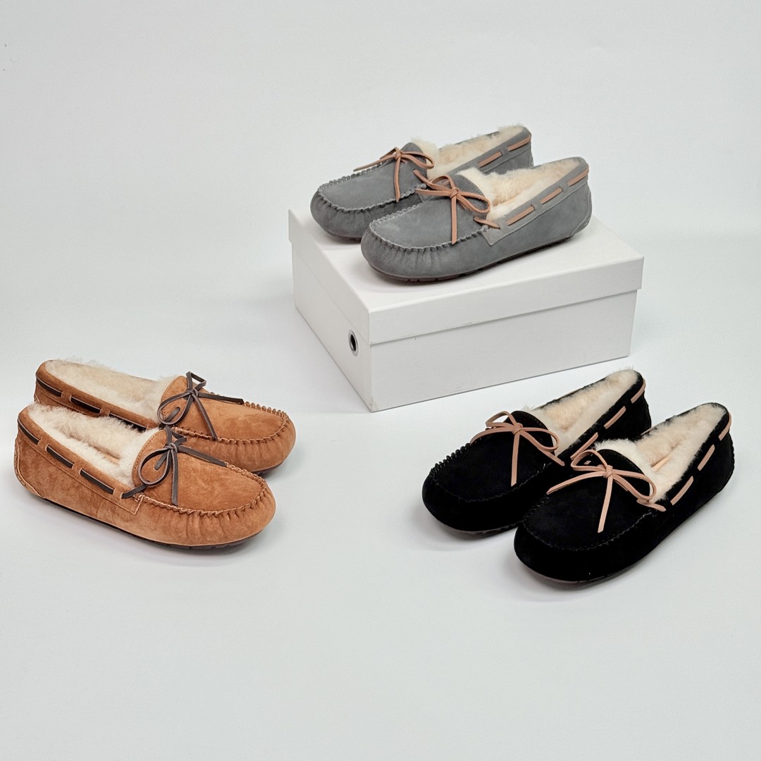 豆豆鞋圆头平底蝴蝶结平跟保暖休闲风加绒冬季防滑雪地靴MQ9002主图