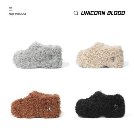 UnicornBlood 卷毛动物系列毛毛拖！踩屎感厚底增高四色必入