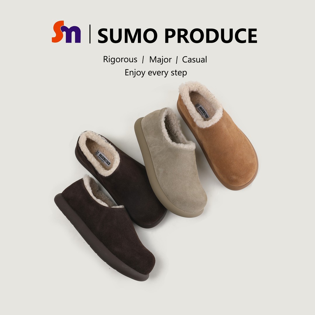 素陌冬季小土豆包跟款皮毛一体勃肯鞋真皮复古舒适保暖棉鞋20161主图