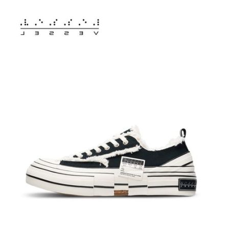 XVESSEL【吴建豪同款】基础黑低帮帆布鞋时尚休闲百搭夏季透气黑色