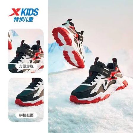 特步少年棉鞋小中大童冬季保暖舒适时尚百搭675415379412