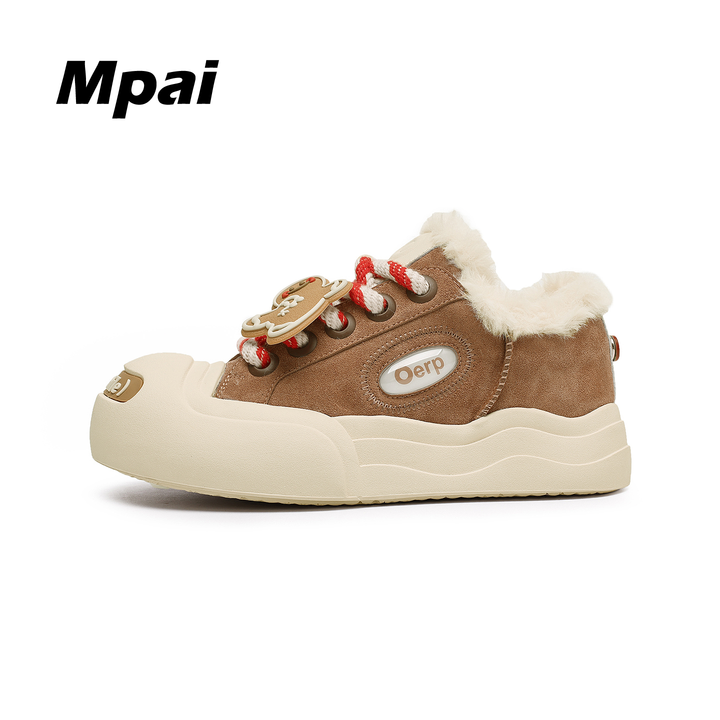 梦牌 开口笑大头板鞋冬季潮流百搭加绒保暖棉鞋厚底情侣鞋 男女款主图