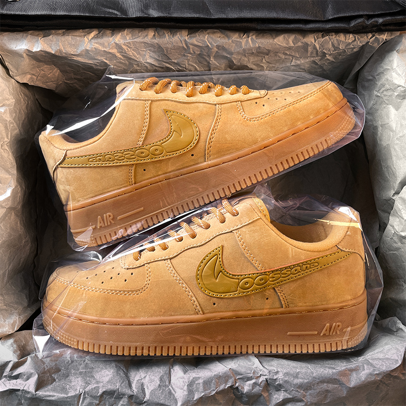 空军.一号小麦色板鞋男女款官方正品小黑鞋2025新款莆田AF1运动鞋主图