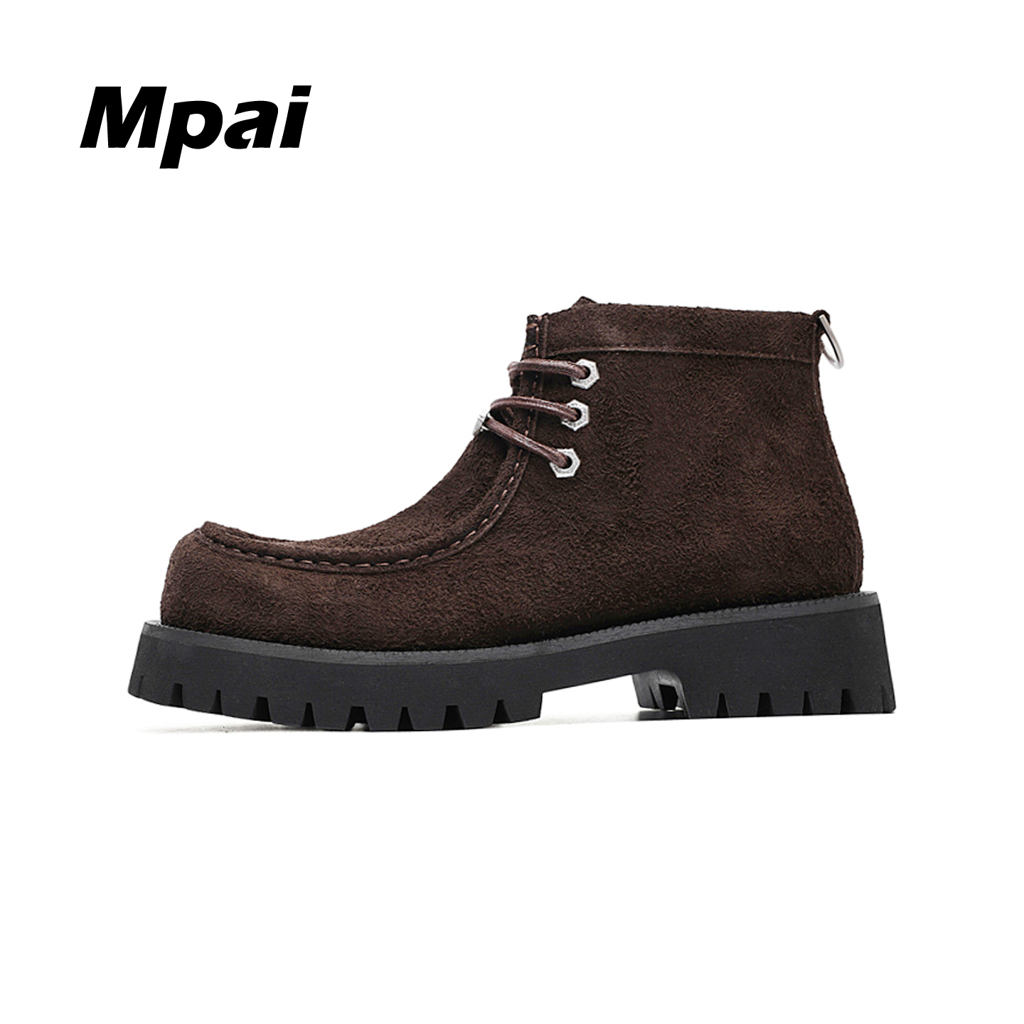 梦牌 时尚复古高帮袋鼠鞋百搭真皮厚底耐磨英伦风休闲马丁靴 男款主图