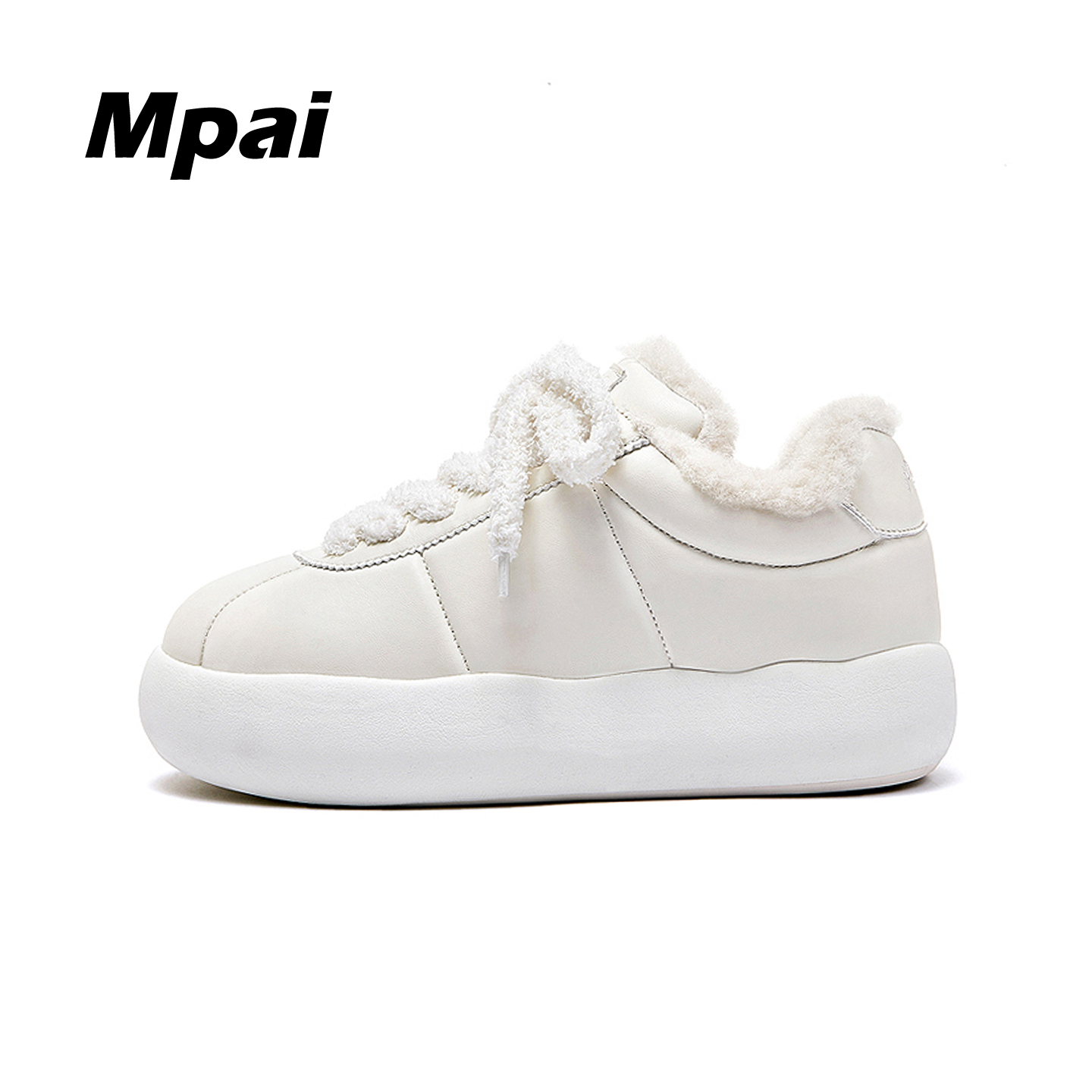 梦牌 简约时尚板鞋冬季男女加绒加厚保暖雪地棉鞋厚底情侣小白鞋主图