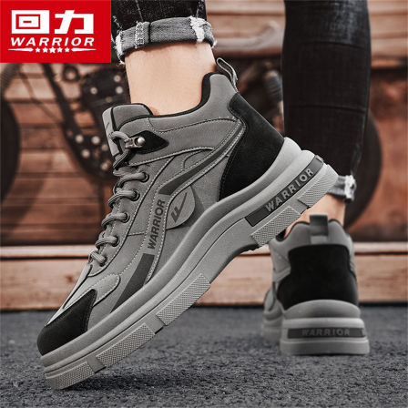 回力男鞋秋冬季高帮休闲工作百搭厚底防滑工装马丁靴加绒保暖棉鞋